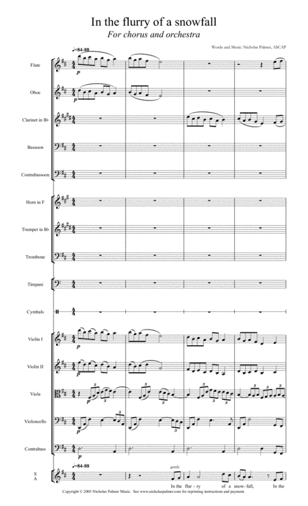 In the flurry of a snowfall - Full orchestra and chorus - Conductor's score
