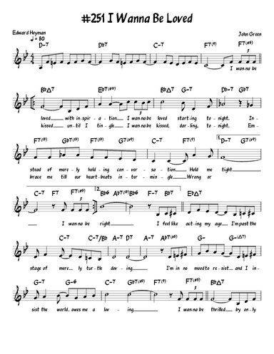 I Wanna Be Loved (arr. John Fries)