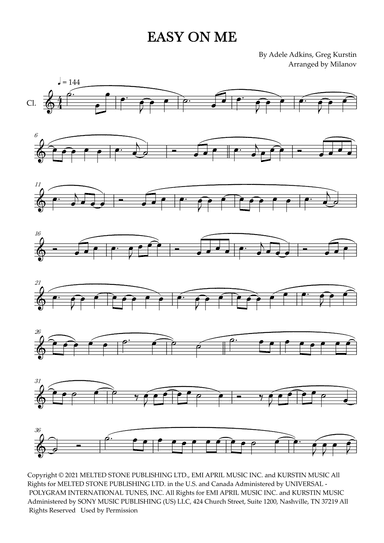 Easy On Me (arr. Milanov)