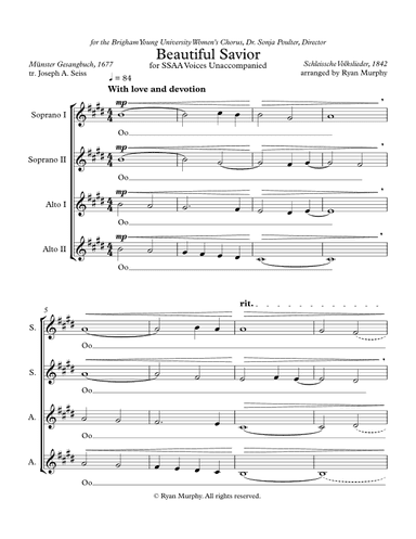 Beautiful Savior (arr. Ryan T. Murphy)