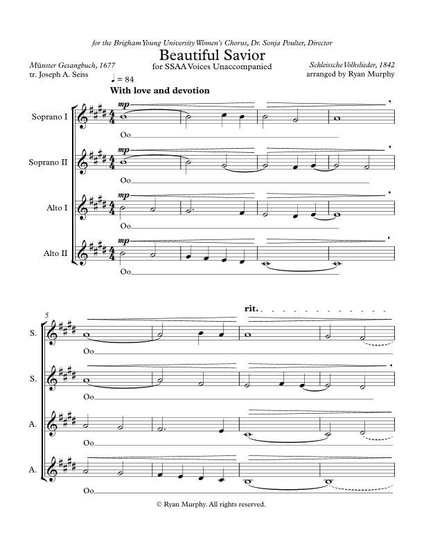 Beautiful Savior (arr. Ryan T. Murphy)