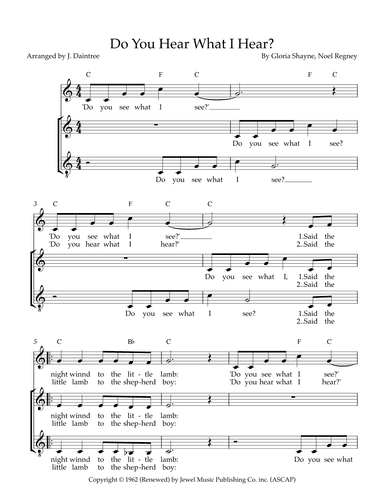 Do You Hear What I Hear (arr. J. Daintree)