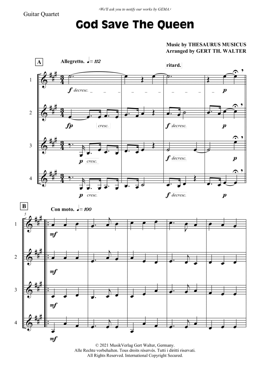 God Save The Queen (arr. Gert Th. Walter)