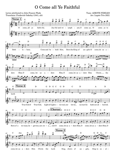 O Come, all ye Faithful (arr. Legato Trio)
