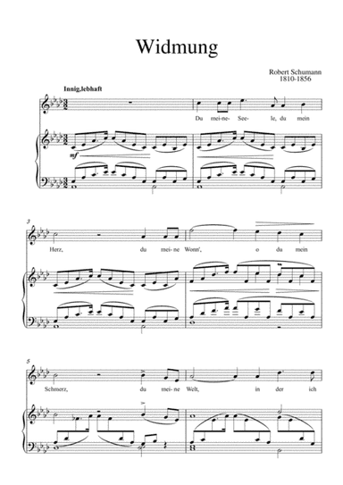 Schumann - Widmung / Dedication for voice and piano (arr. MPS)