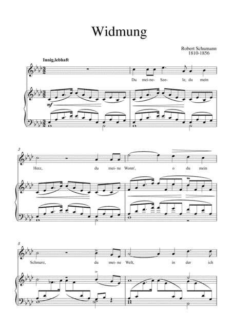 Schumann - Widmung / Dedication for voice and piano (arr. MPS)