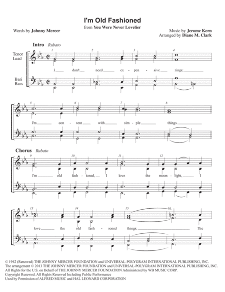 I'm Old Fashioned (arr. Diane M. Clark)