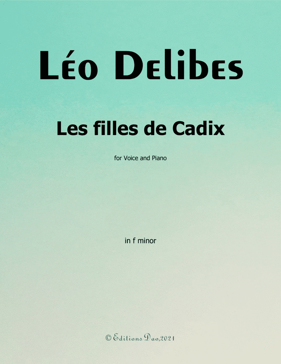 Les filles de Cadix, by Delibes, in f minor (arr. Editions Dao)