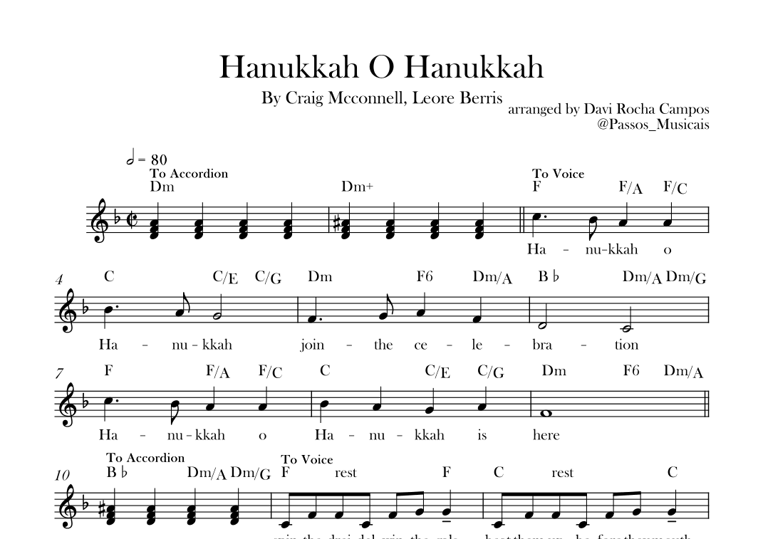 Hanukkah O Hanukkah (arr. Davi Rocha Campos)