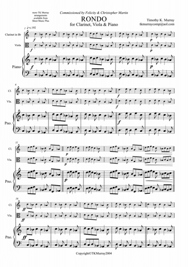 Murray - Rondo - Clarinet, Viola & Piano