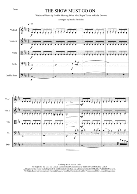 The Show Must Go On (arr. Inacio Saldanha)