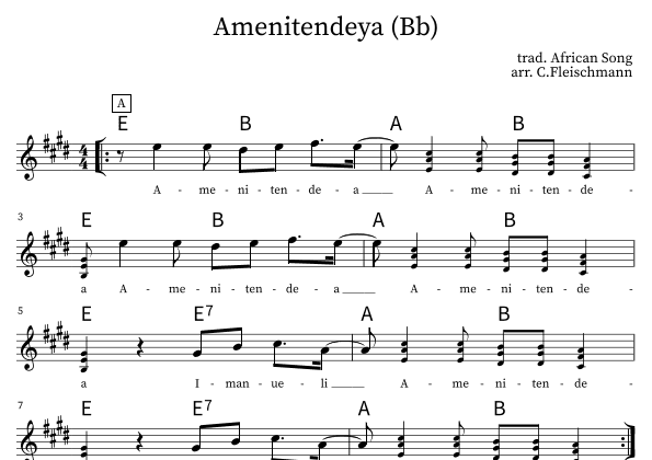 Amenitendeya (arr. Christoph Fleischmann)