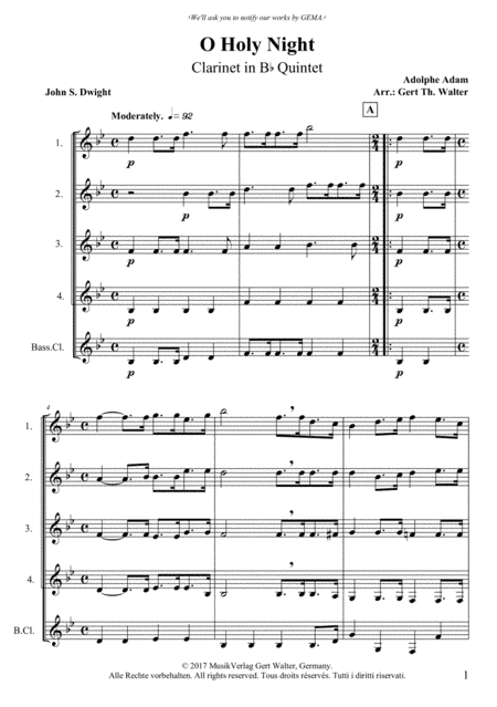 O Holy Night (arr. Gert Th. Walter)