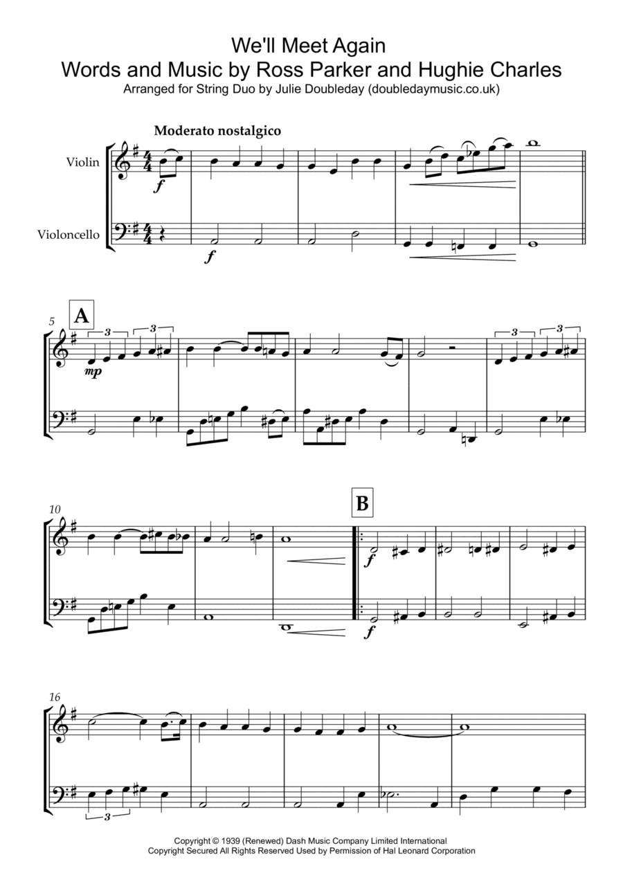 We'll Meet Again (arr. Julie Doubleday)