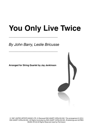 You Only Live Twice (arr. Jay Jenkinson)