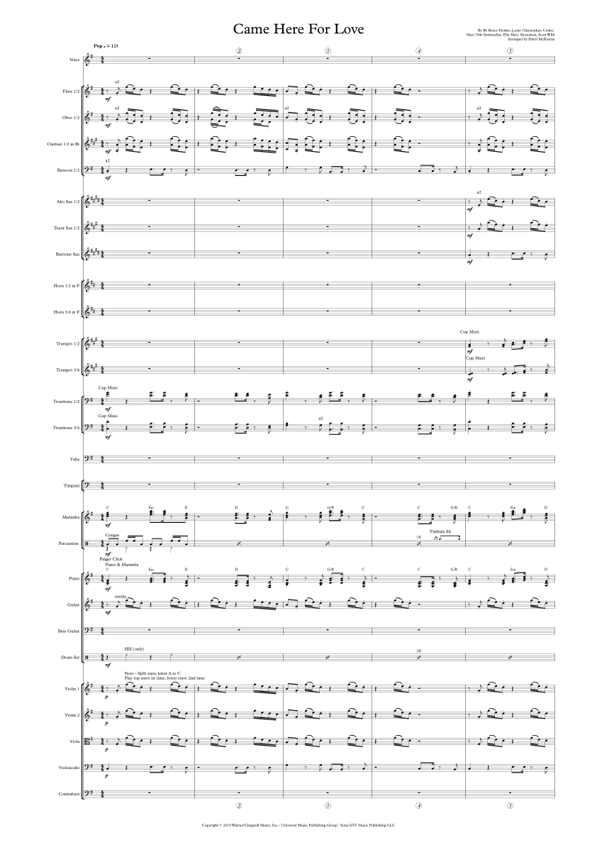 Came Here For Love (arr. Daryl McKenzie)