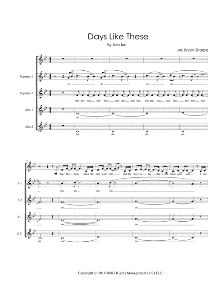 Days Like These (arr. Bryan Sharpe)