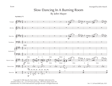 Slow Dancing In A Burning Room (arr. John March)