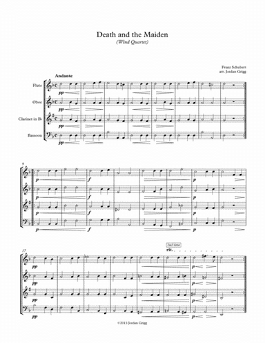 Death and the Maiden (Wind Quartet) (arr. Jordan Grigg)
