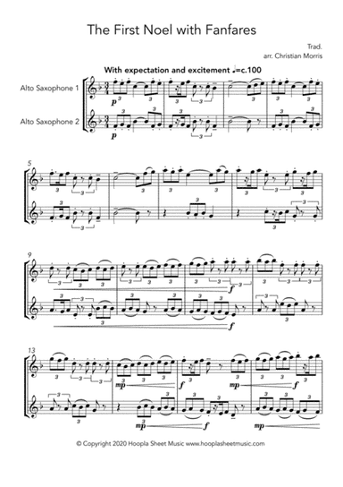 The First Noel with Fanfares (arr. Hoopla Sheet Music)