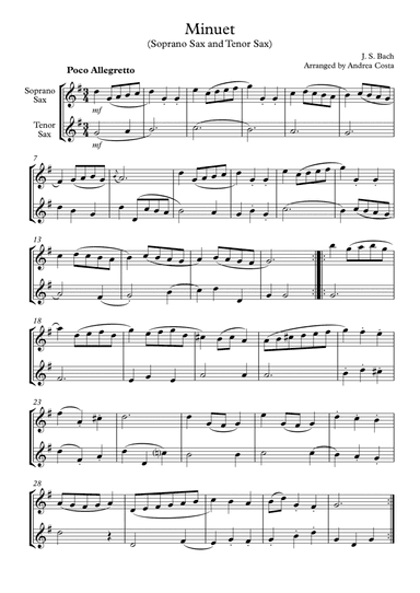 Minuet in G (arr. Andrea Costa)