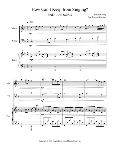 How Can I Keep from Singing? (arr. Joseph Burrows)
