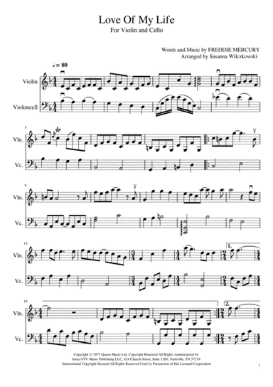 Love Of My Life (arr. Susanna Wilczkowski)