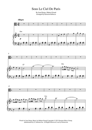 Sous Le Ciel De Paris (arr. Kaiserin Rebecca)