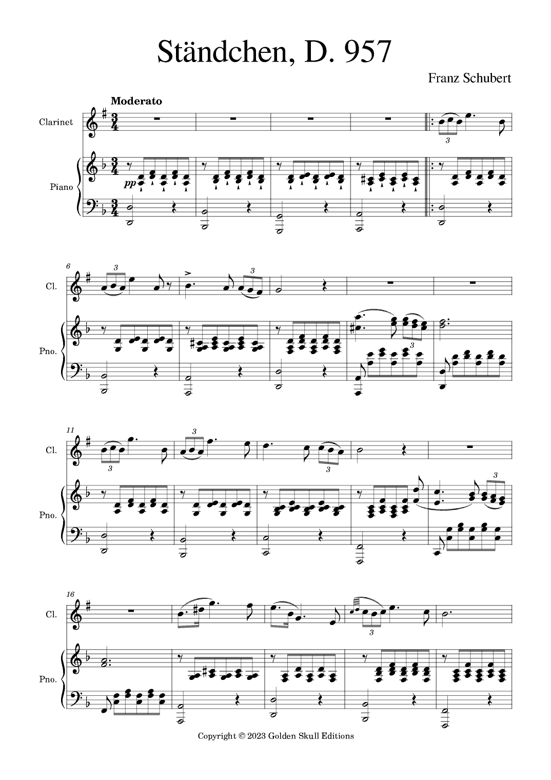 Ständchen (arr. Golden Skull Editions)
