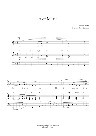 Ave Maria - Schubert F Major Chords (arr. Cadu Barcelos)