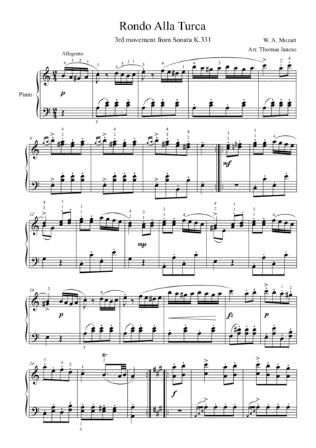 Rondo Alla Turca (arr. Thomas Jancso)