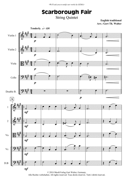 Scarborough Fair (arr. Gert Th. Walter)