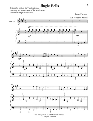 Christmas Duets for Alto Saxophone & Piano:  Jingle Bells (arr. Meredith Whelan)