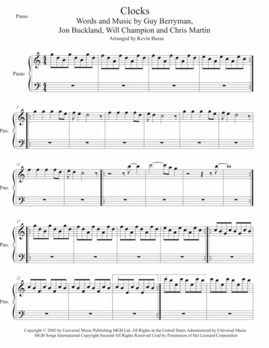 Clocks (arr. Kevin Busse)