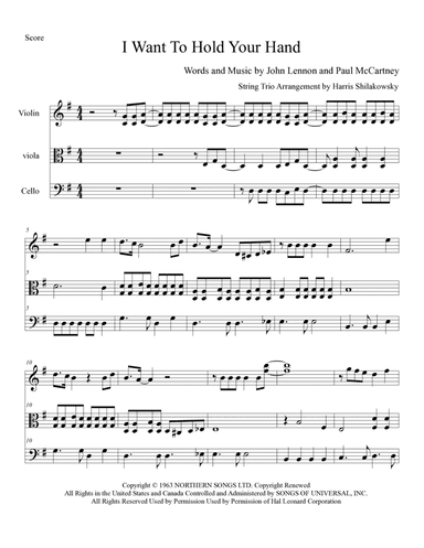 I Want To Hold Your Hand (arr. Harris Shilakowsky)