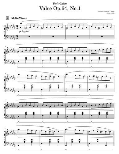 Valse Op.64, No.1, Minute Waltz by Chopin (arr. edit - AJ Tan)