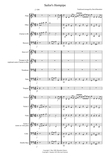 Sailor's Hornpipe for School Orchestra (arr. David Burndrett)