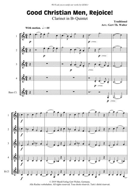 Good Christian Men, Rejoice! (arr. Gert Th. Walter)