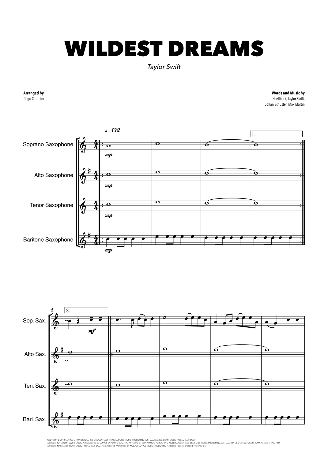 Wildest Dreams (arr. Tiago Cordeiro)