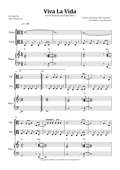 Viva La Vida (arr. Daniel Nakamura)