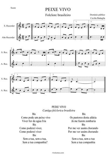 PEIXE VIVO - Brasilian folksong (arr. Cecilia Battaglia)