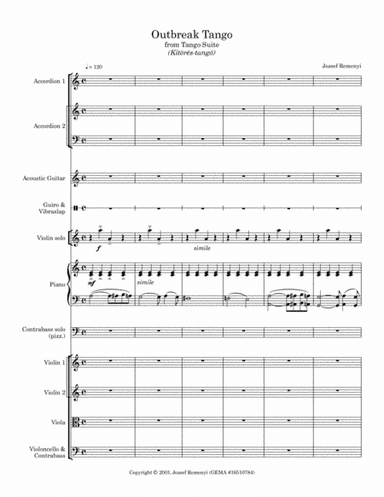 Outbreak Tango (from Tango Suite) - Letter version