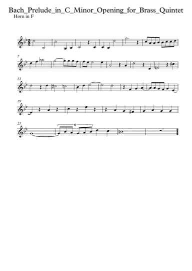 Prelude in C minor for brass quintet (arr. O.Movchan)