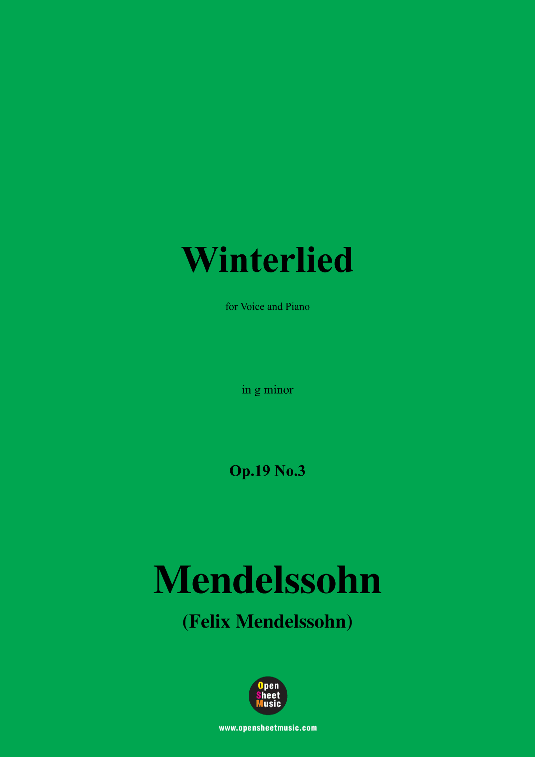 F. Mendelssohn-Winterlied,Op.19 No.3,in g minor (arr. OSM Press)
