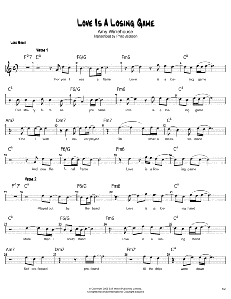 Love Is A Losing Game (arr. Philip Jackson)