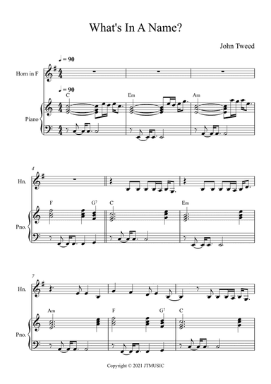 What's In A Name - French Horn and Piano
