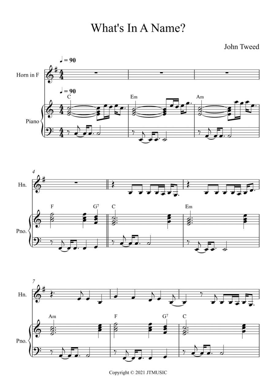What's In A Name - French Horn and Piano