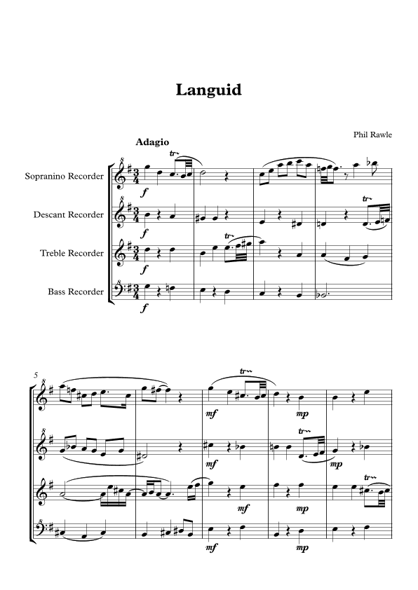 Languid - Recorder Quartet