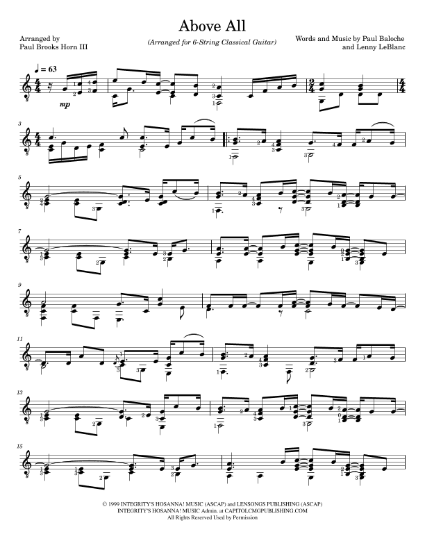 Above All (arr. Paul Brooks Horn)