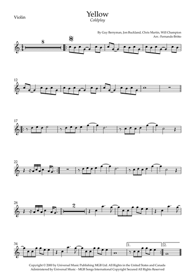 Yellow (arr. Fernando Britto)